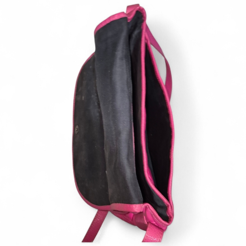 Carlos Falchi Fuchsia Quilted Crossbody Bag - Picture 6 of 8